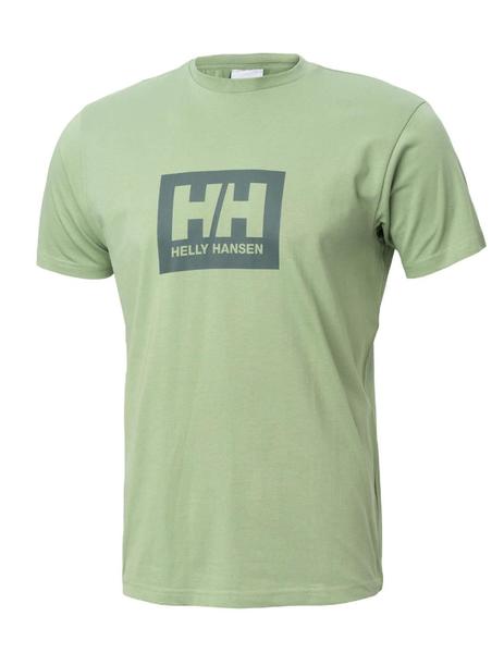 Camiseta Helly Hansen box verde para hombre-b