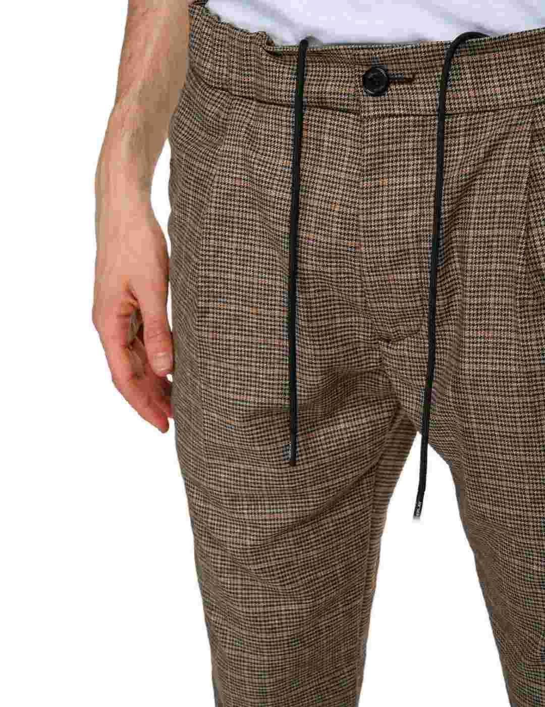 Pantalon Replay chino cuadros beige para hombre-z