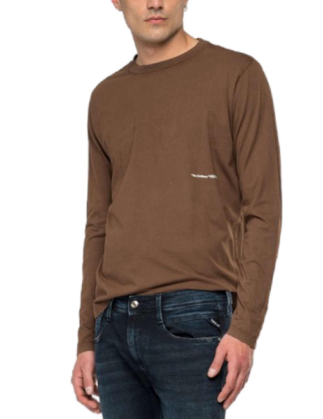 Camiseta Replay basico marron para hombre-z