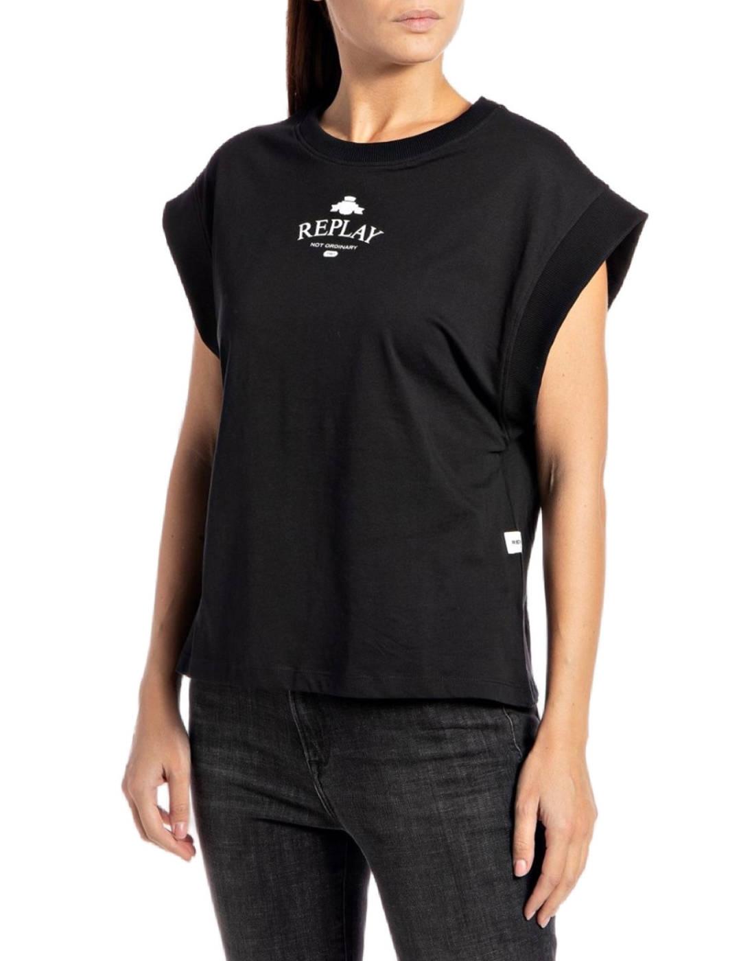 Camiseta Replay negro para mujer -b