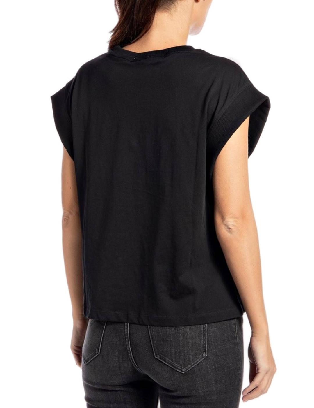 Camiseta Replay negro para mujer -b