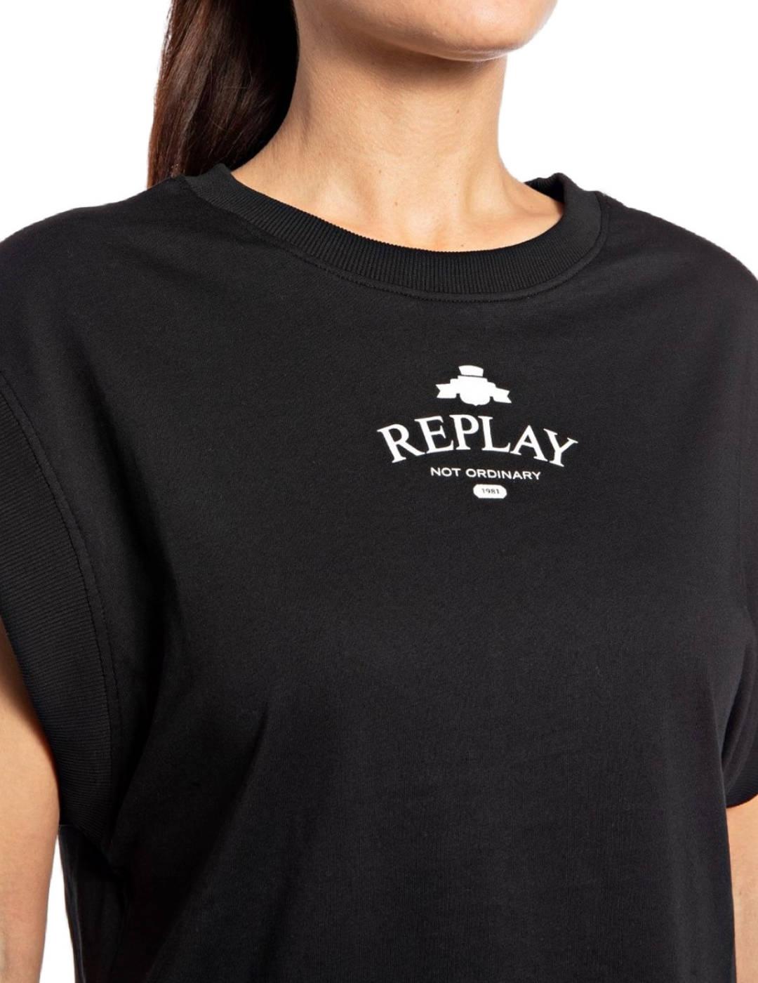 Camiseta Replay negro para mujer -b