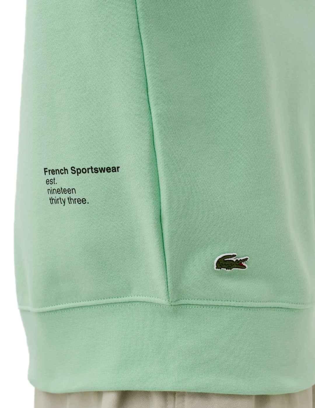 Sudadera Lacoste verde agua de hombre-b