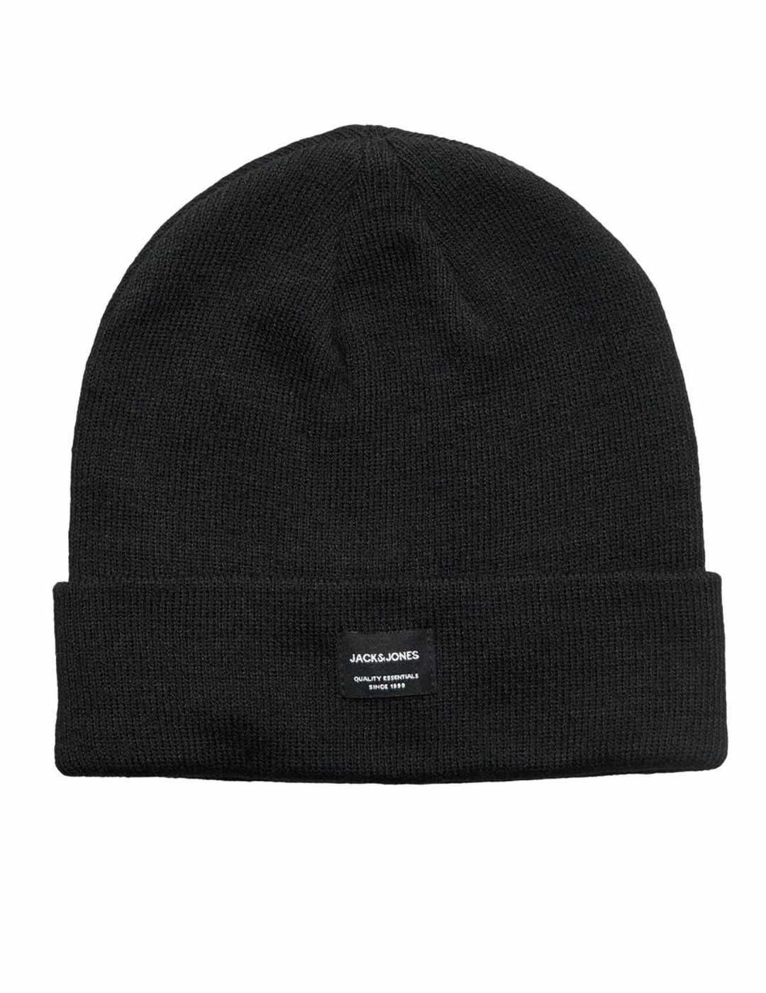 Gorro Jack & Jones de punto negro para hombre-b