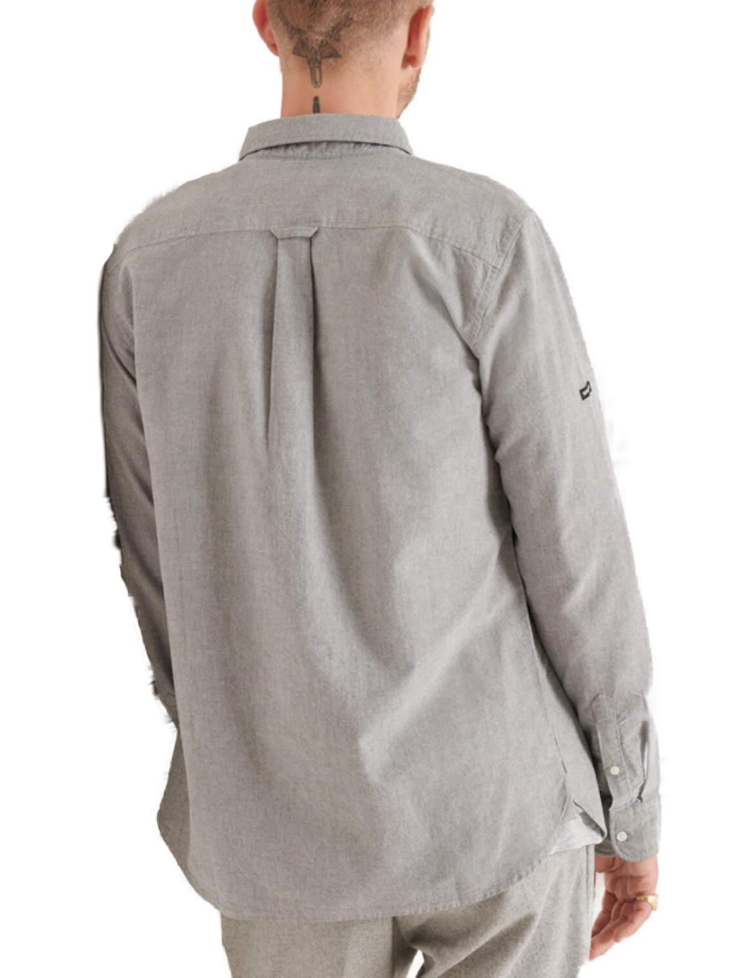 Camisa Supedry Studio oxford gris para hombre-z
