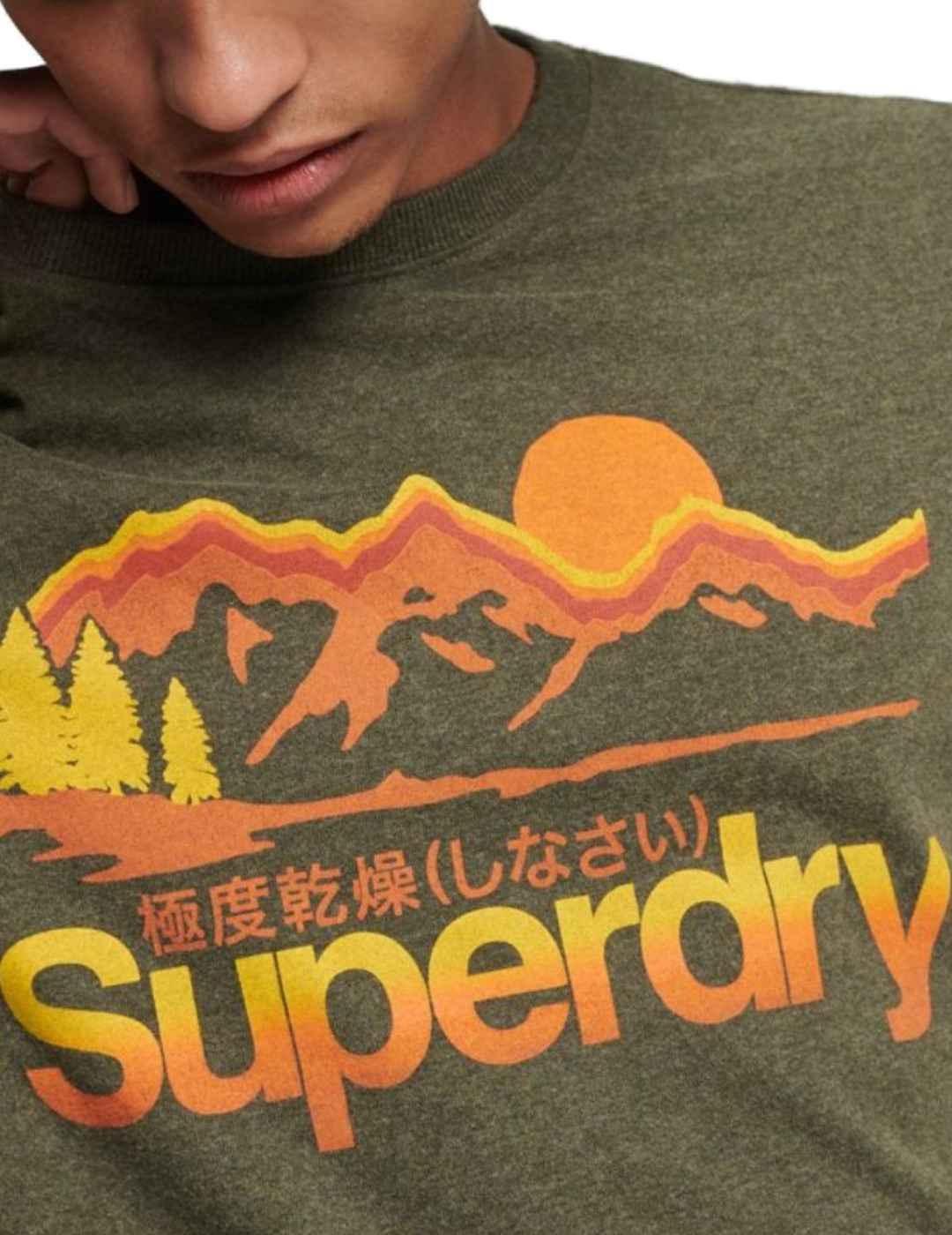 Camiseta Superdry verde bosque de hombre -b