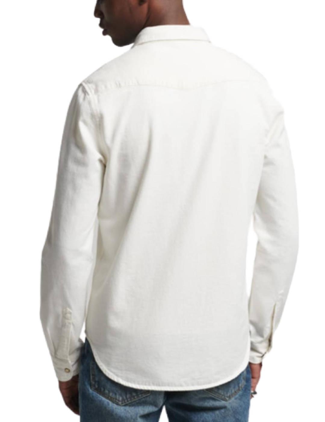 Camisa Superdry Western blanca para hombre -a