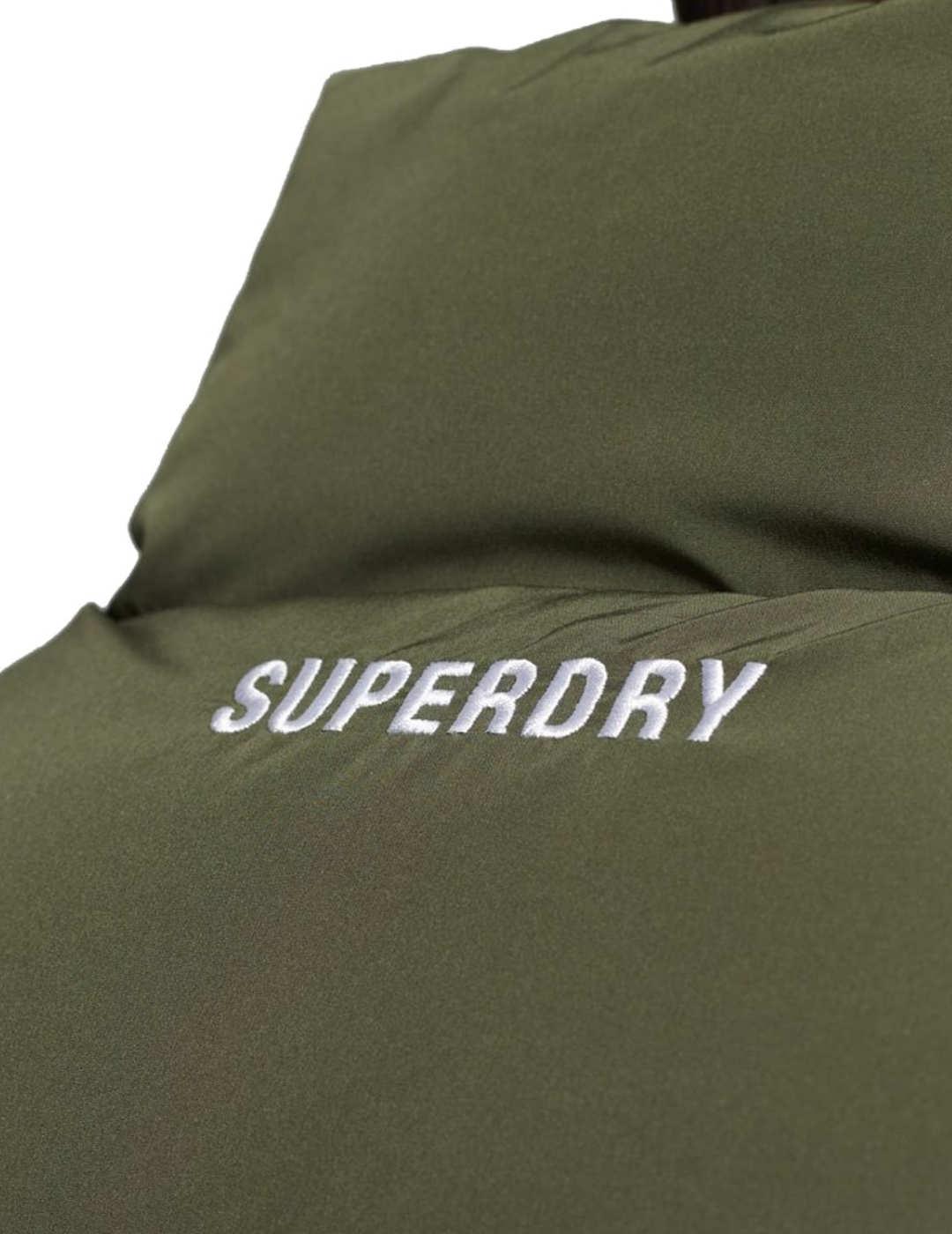 Chaleco Superdry acolchado verde para hombre-b