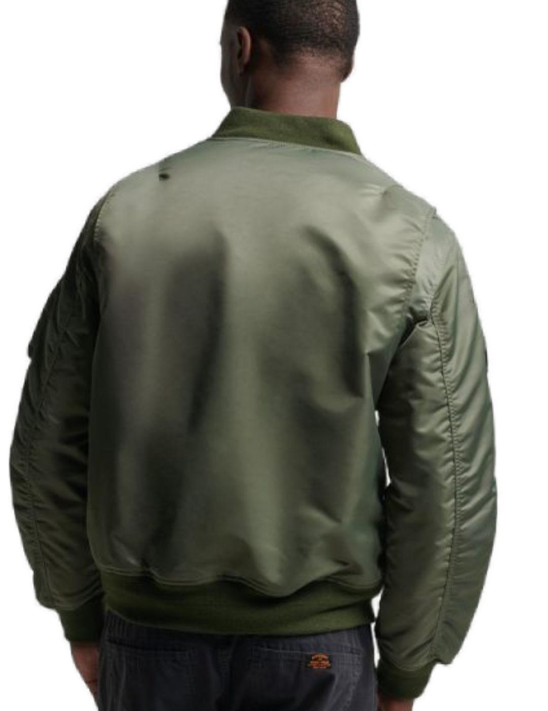 Bomber Superdry Vintage verde para hombre-b