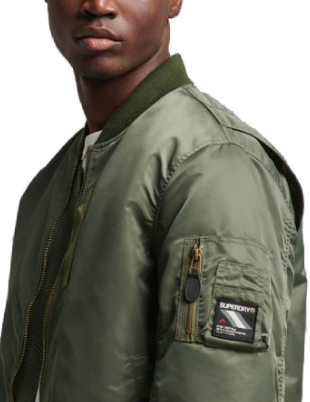 Bomber Superdry Vintage verde para hombre-b