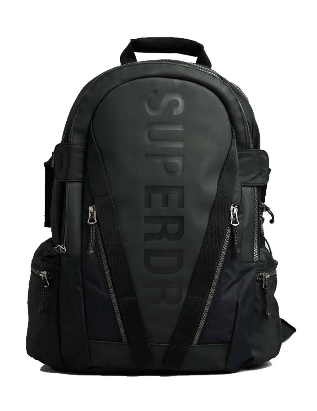 Mochila Superdry Code negra para hombre-b