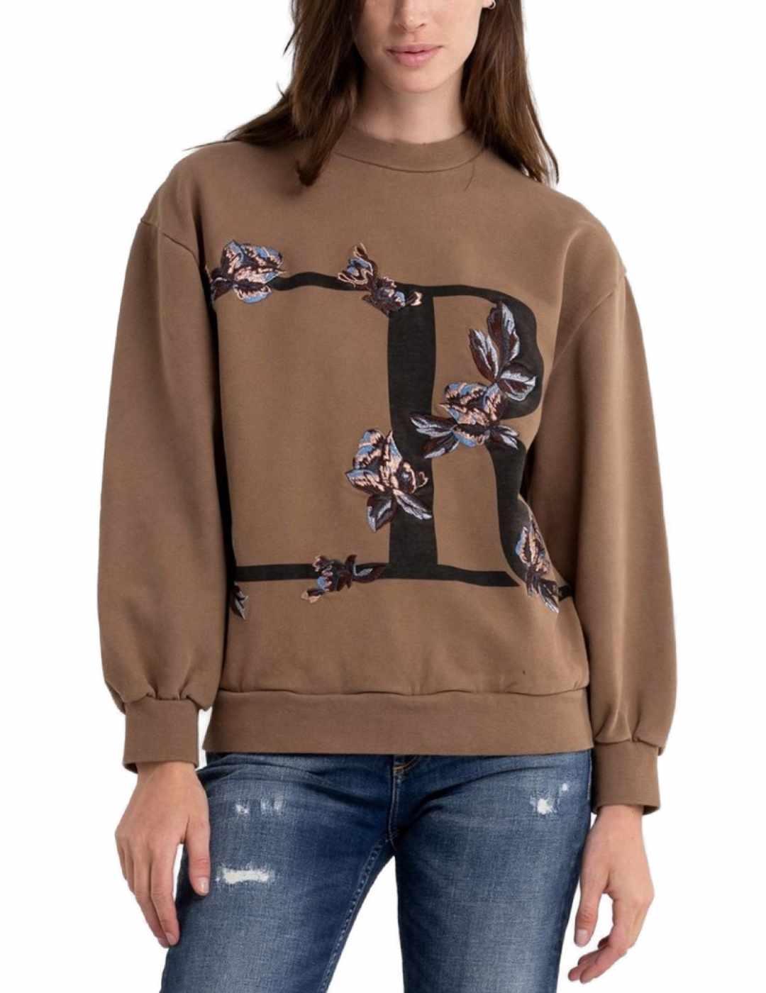 Sudadera Replay marrón de mujer -b