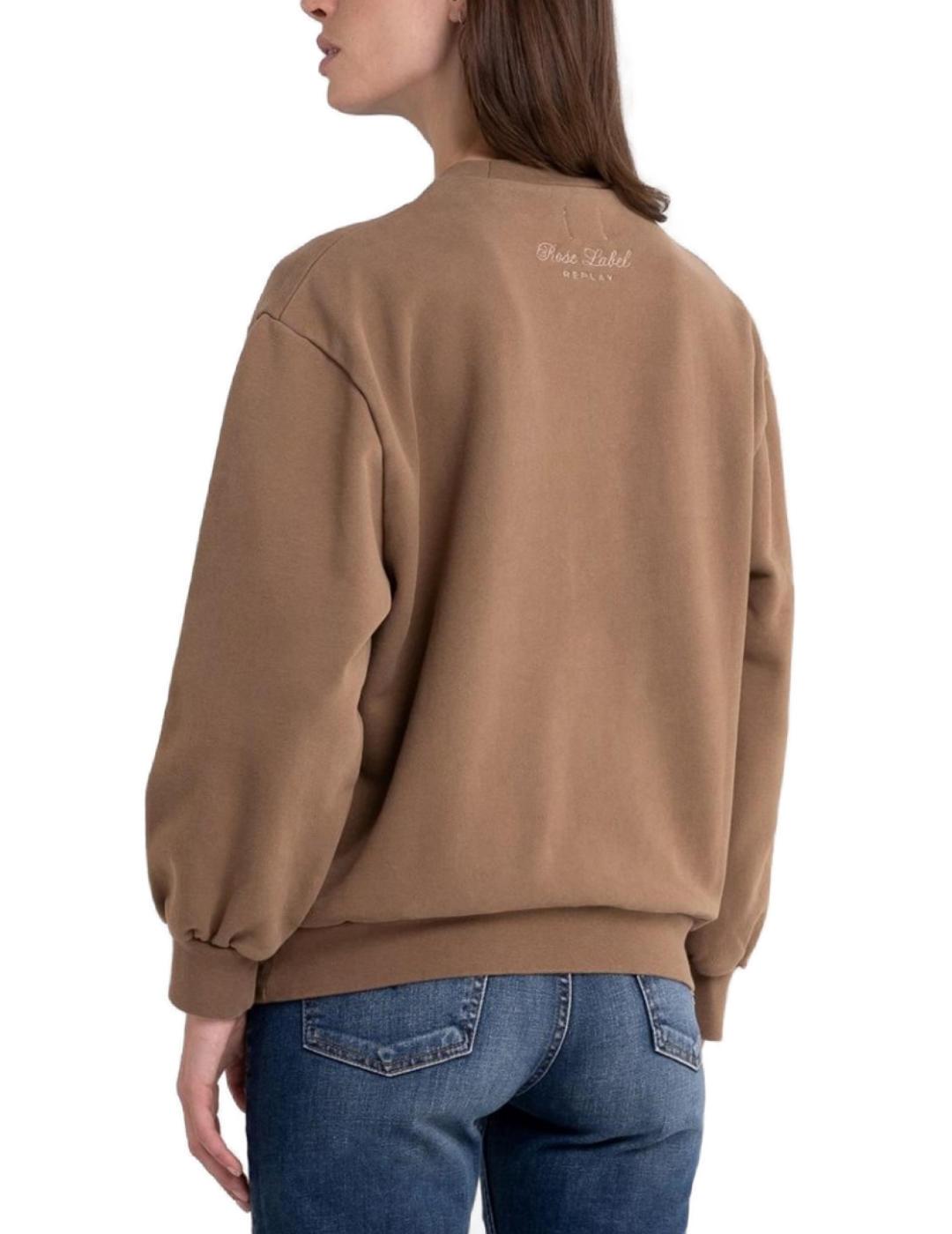 Sudadera Replay marrón de mujer -b