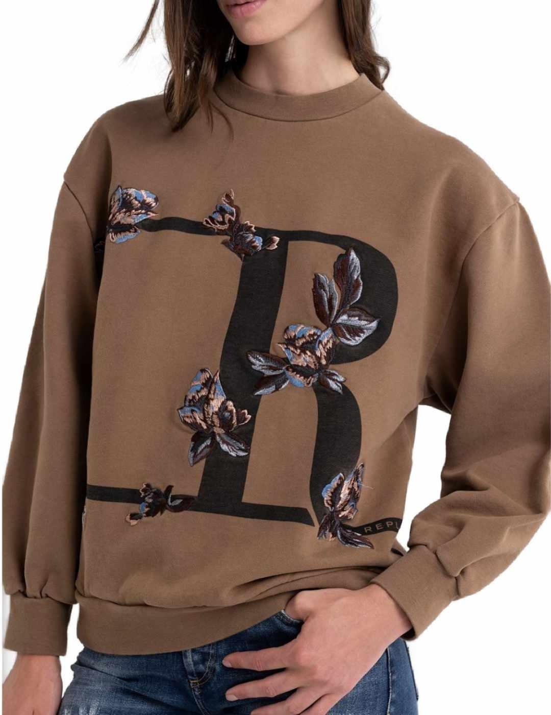 Sudadera Replay marrón de mujer -b
