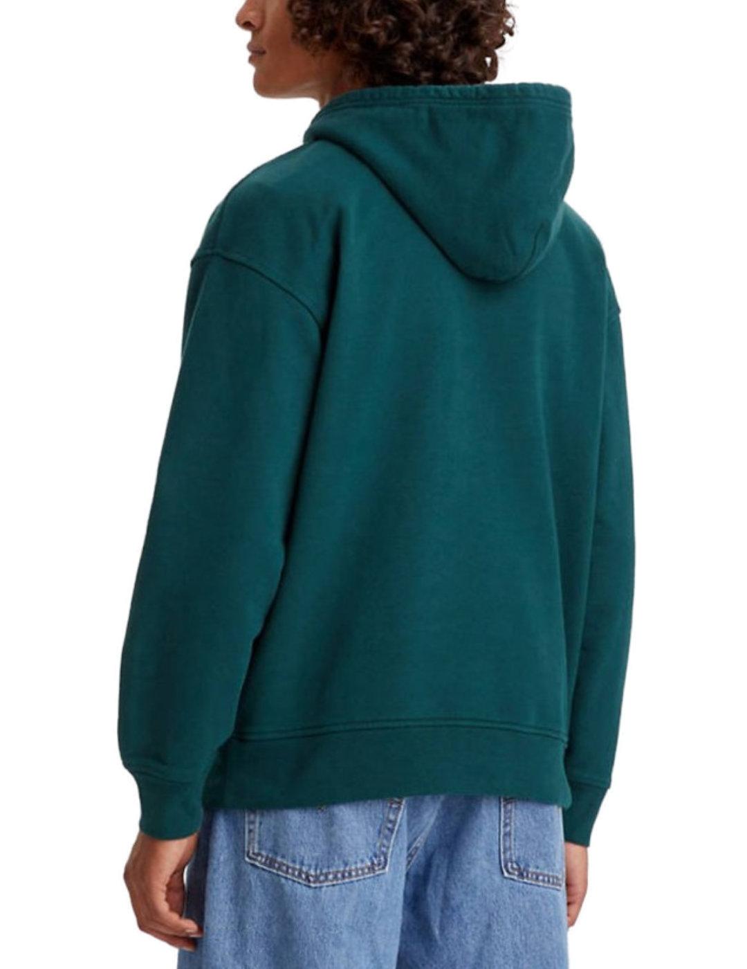 Sudadera Levi´s verde con capucha para hombre-b