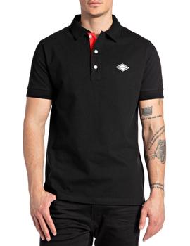 Polo Replay manga corta negro para hombre-b&
