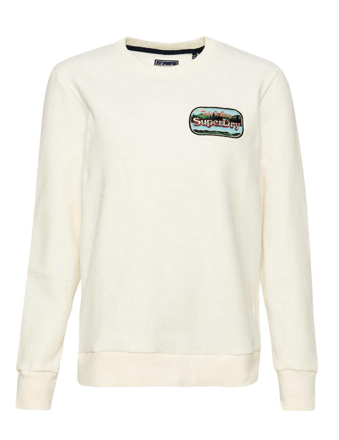 Sudadera Superdry Vintage travel blanca de mujer-b