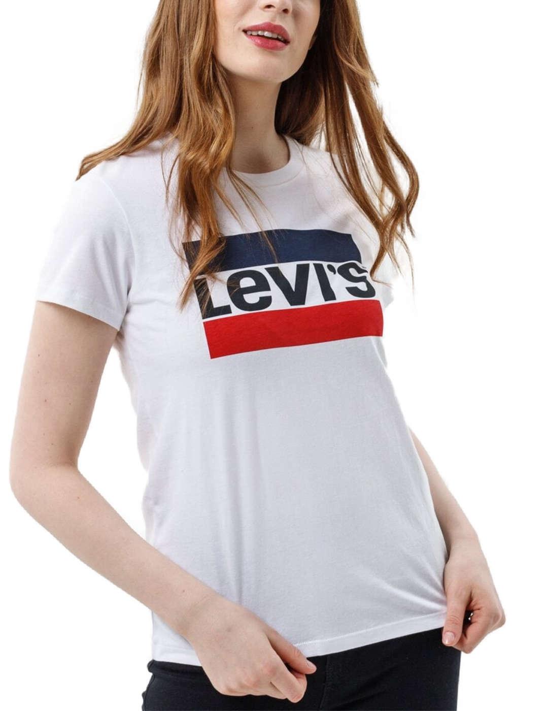 Camiseta levis logo 84r blanca manga corta mujer-