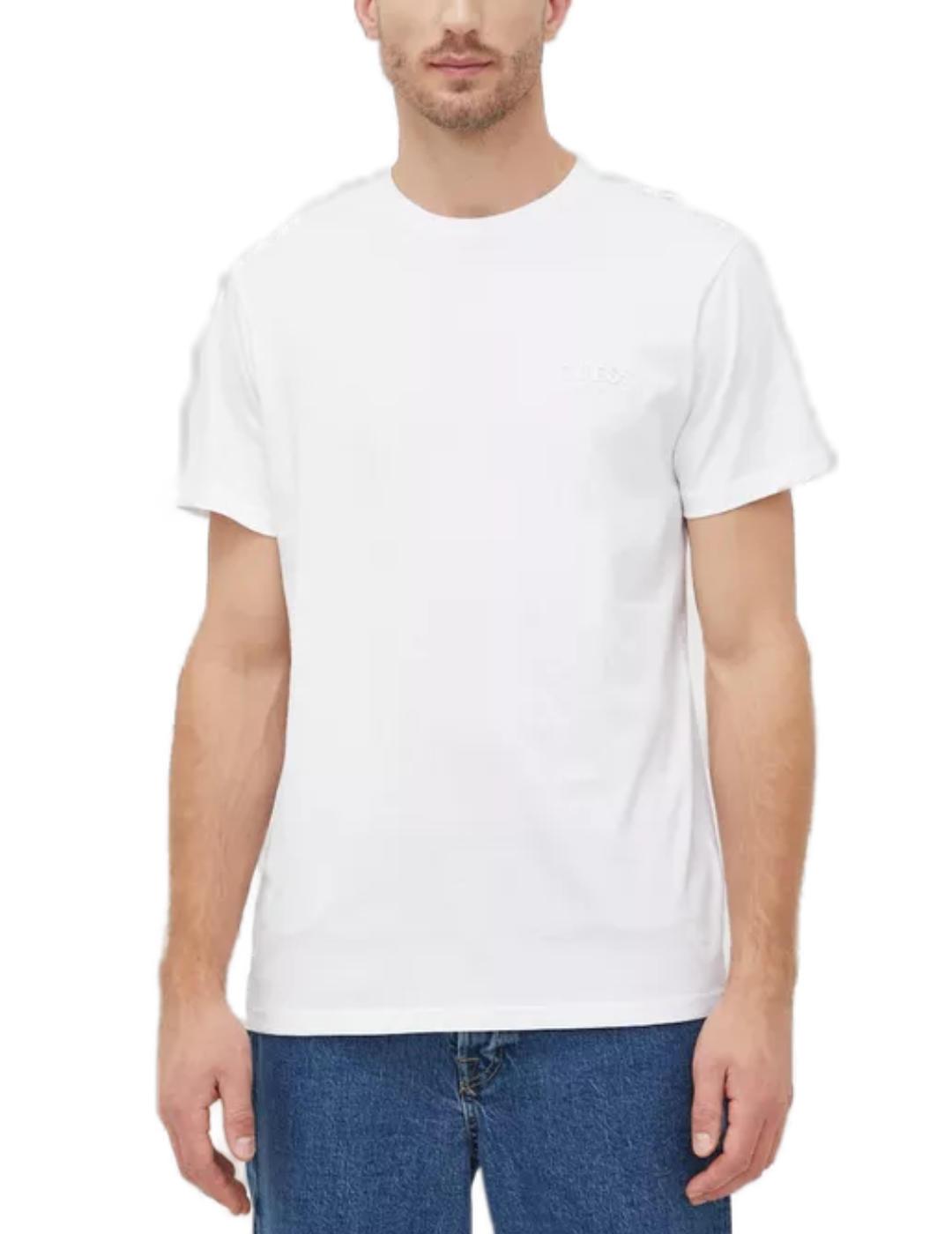 Pack 2 camisetas Guess blanco/azul para hombre-b