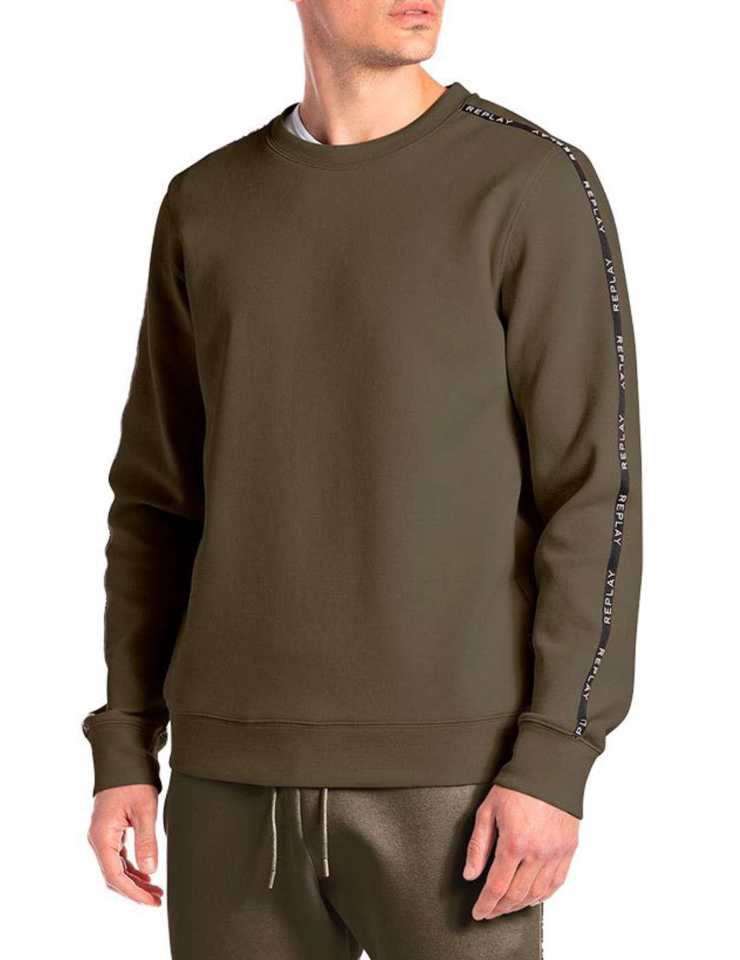 Sudadera Replay verde para hombre -b