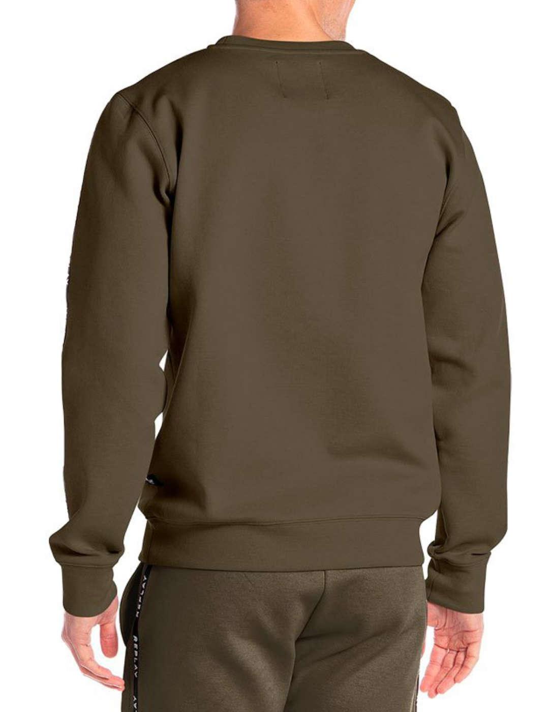 Sudadera Replay verde para hombre -b