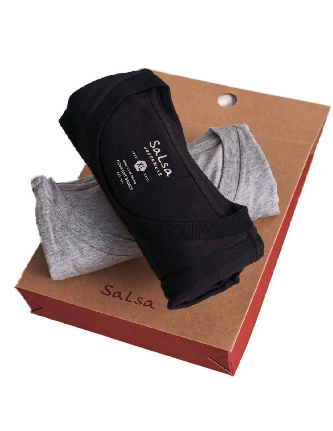 Pack de 2 camisetas Salsa gris y negro de hombre-a