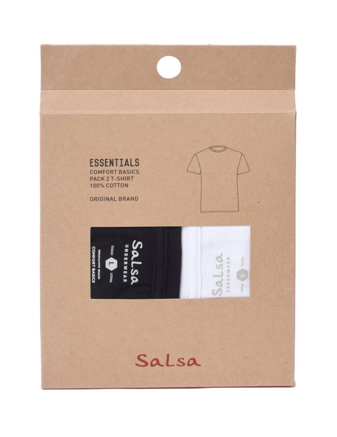 Pack de 2 camisetas Salsa blanco y negro hombre-a