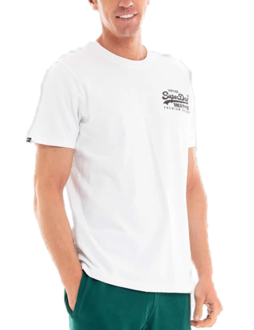 Camiseta Supedry Vintage blanca de hombre-b
