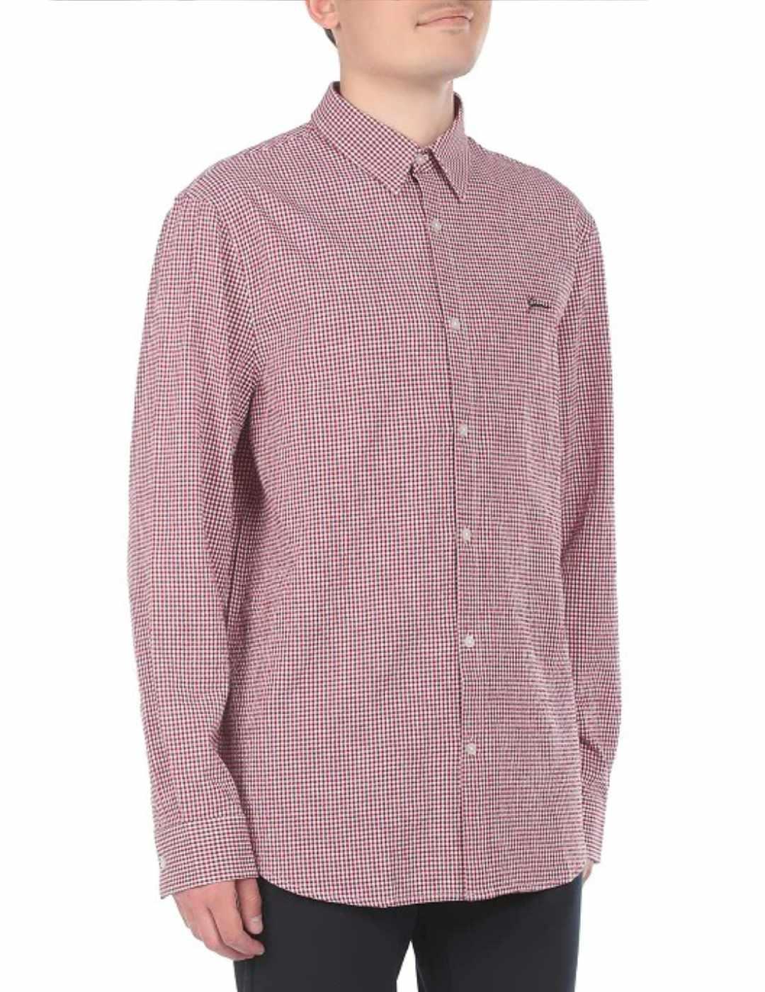 Camisa Guess Collins negro y rojo para hombre -b