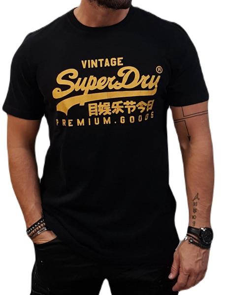 Camiseta Supedry Vintage negra de hombre-b