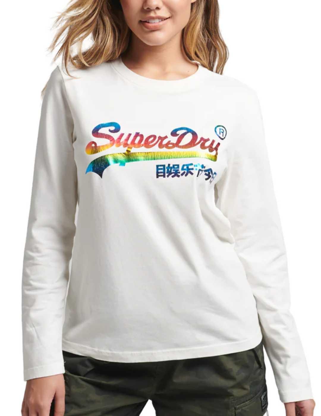Camiseta Superdry Vintage logo raimbow de mujer-b