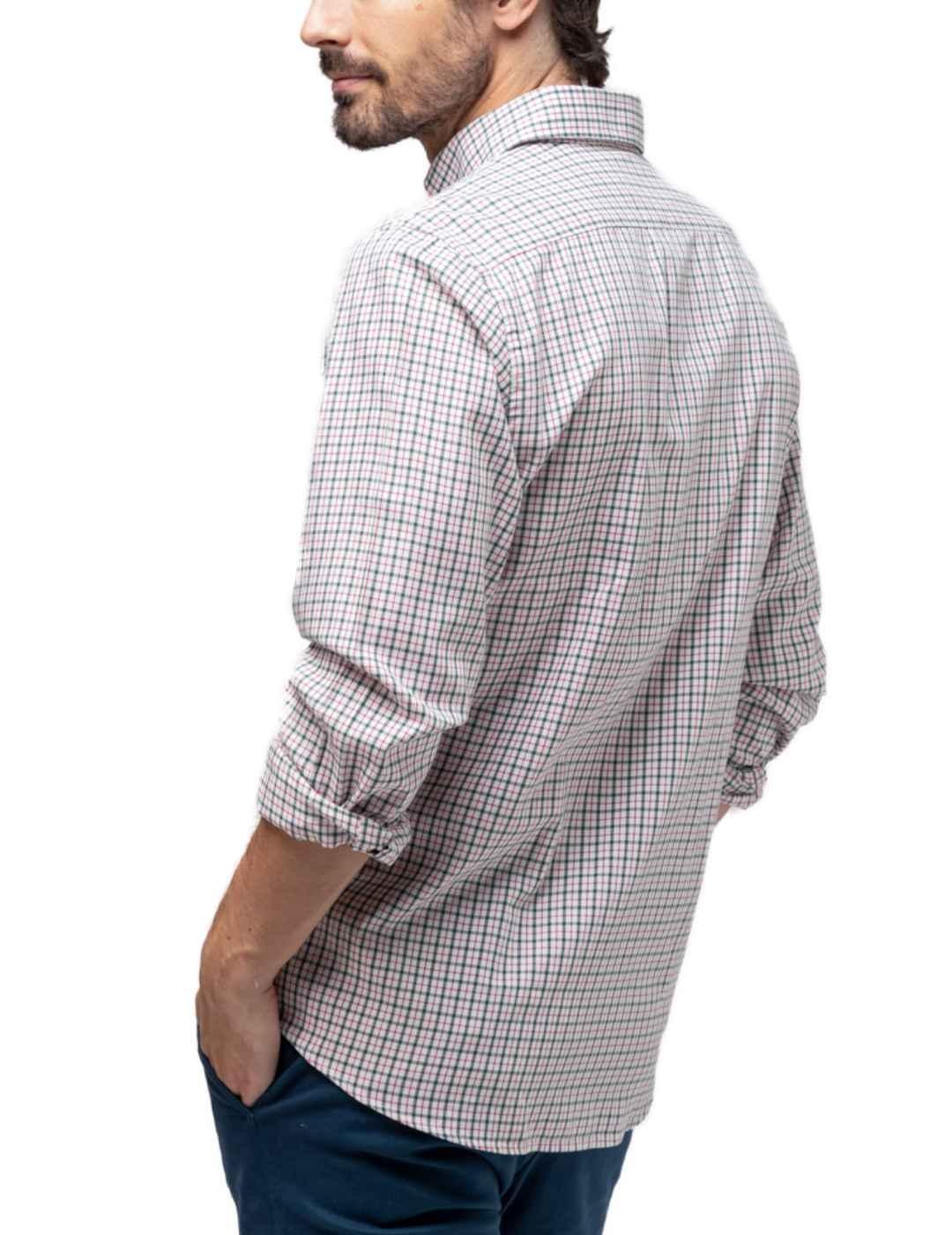 Camisa Scotta cuadros verde para hombre -b