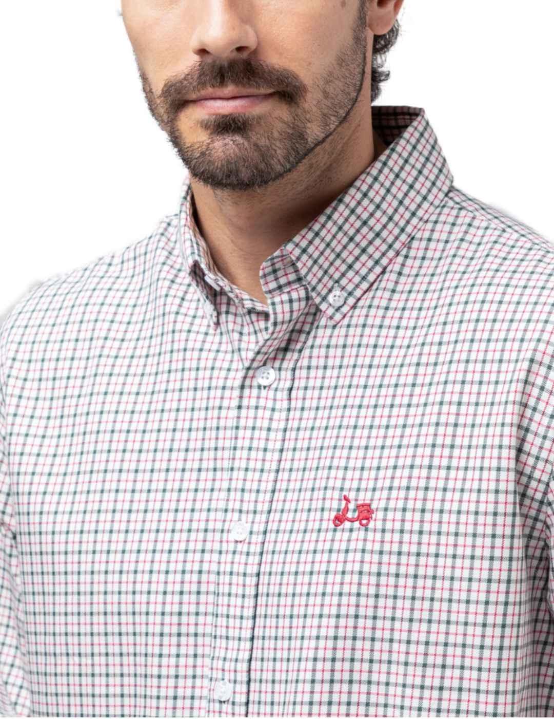 Camisa Scotta cuadros verde para hombre -b