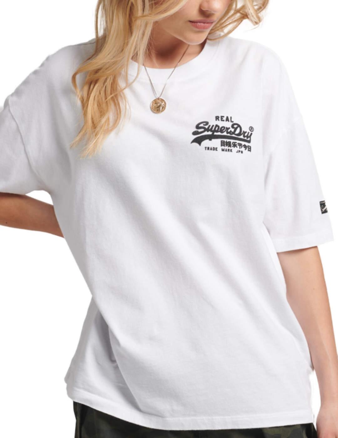 Camiseta Superdry Vintage logo blanca de mujer-b