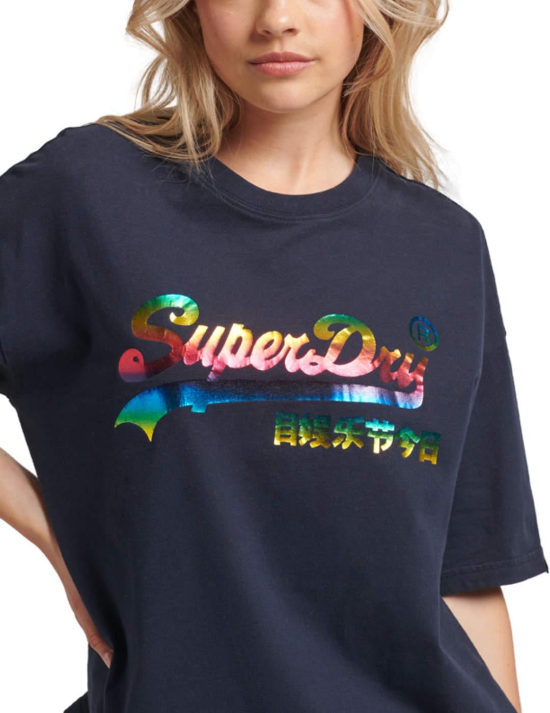 Camiseta Superdry Vintage logo marino de mujer-b
