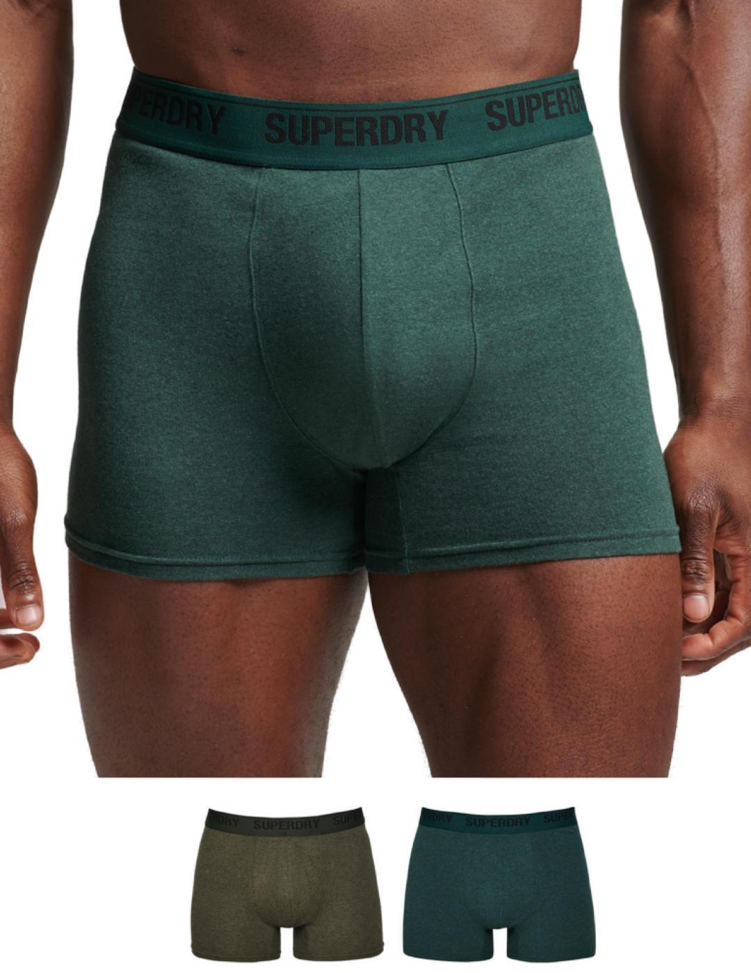 Intimo Superdry boxer pack2 verde para hombre-b