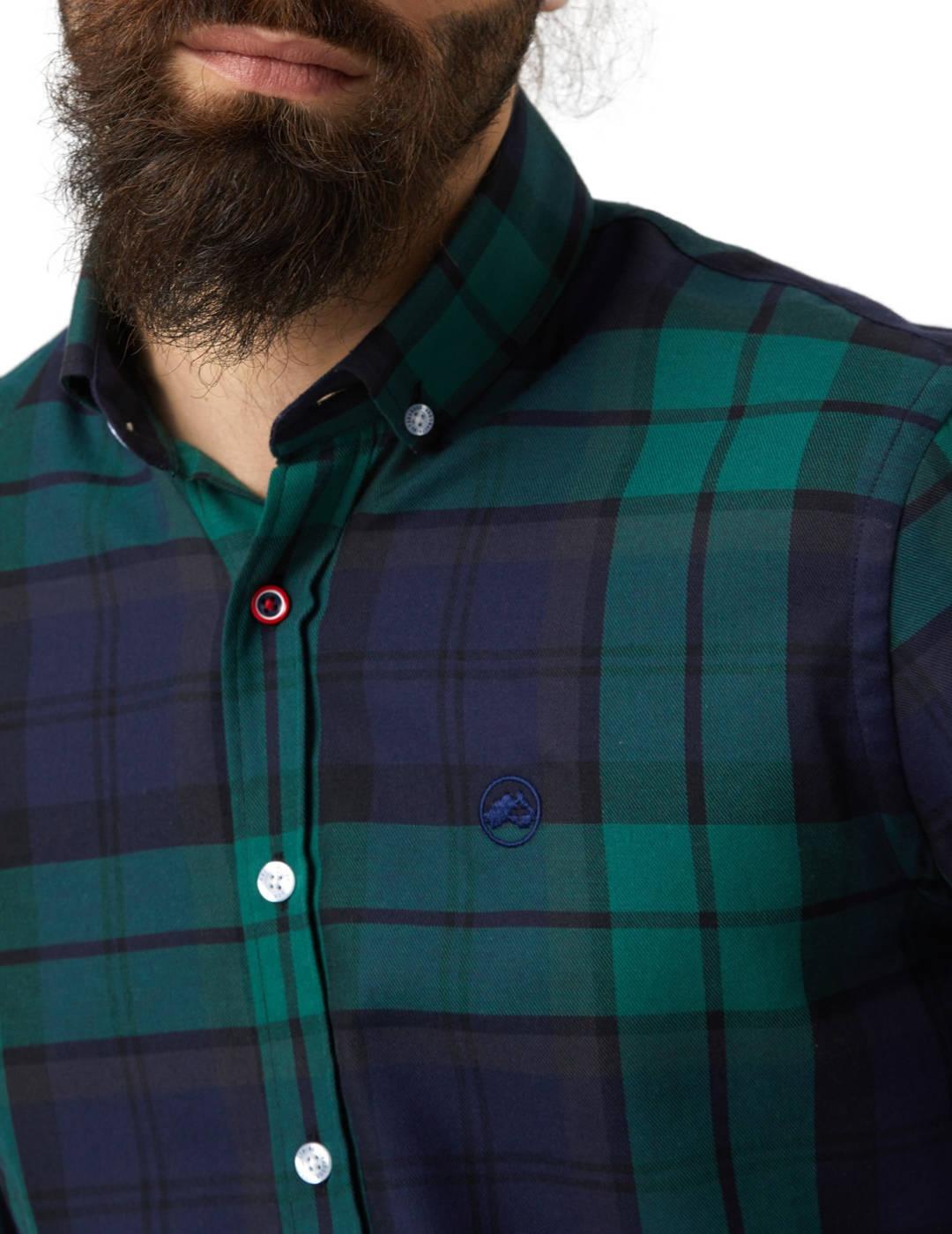 Camisa Altonadock verde marino para hombre -b