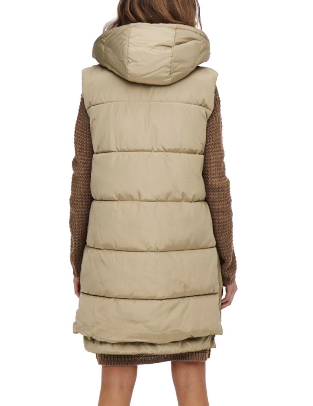 Chaleco Only Nora beige para mujer -b