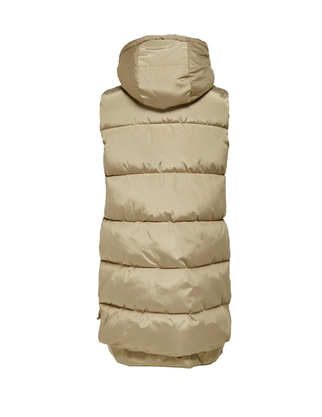 Chaleco Only Nora beige para mujer -b