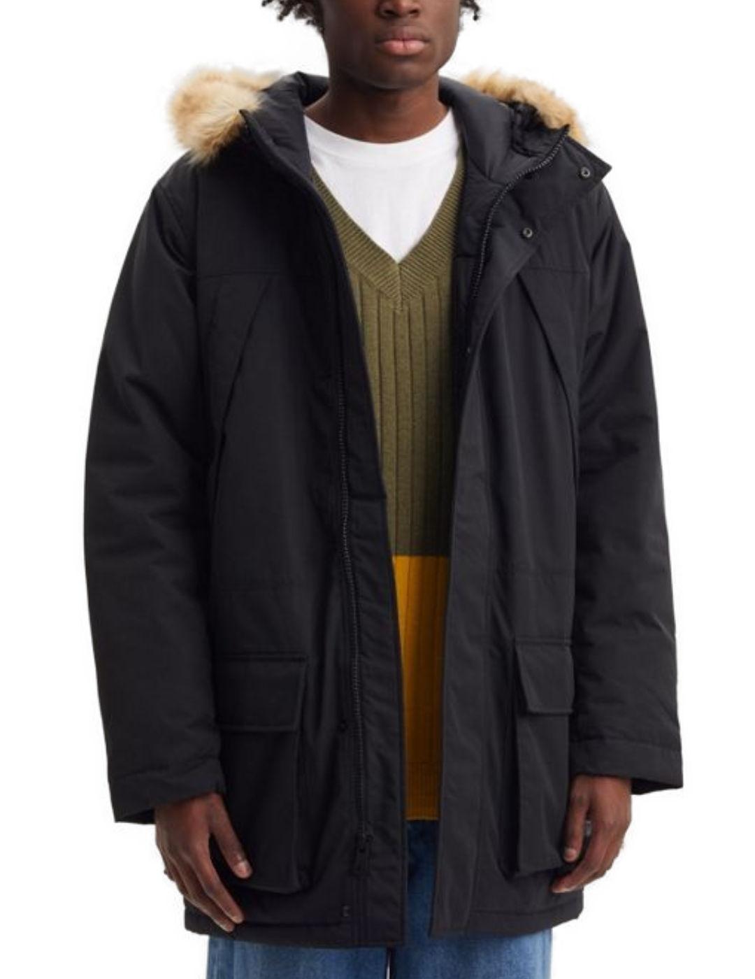 Parka Levis prescott negra para hombre-b