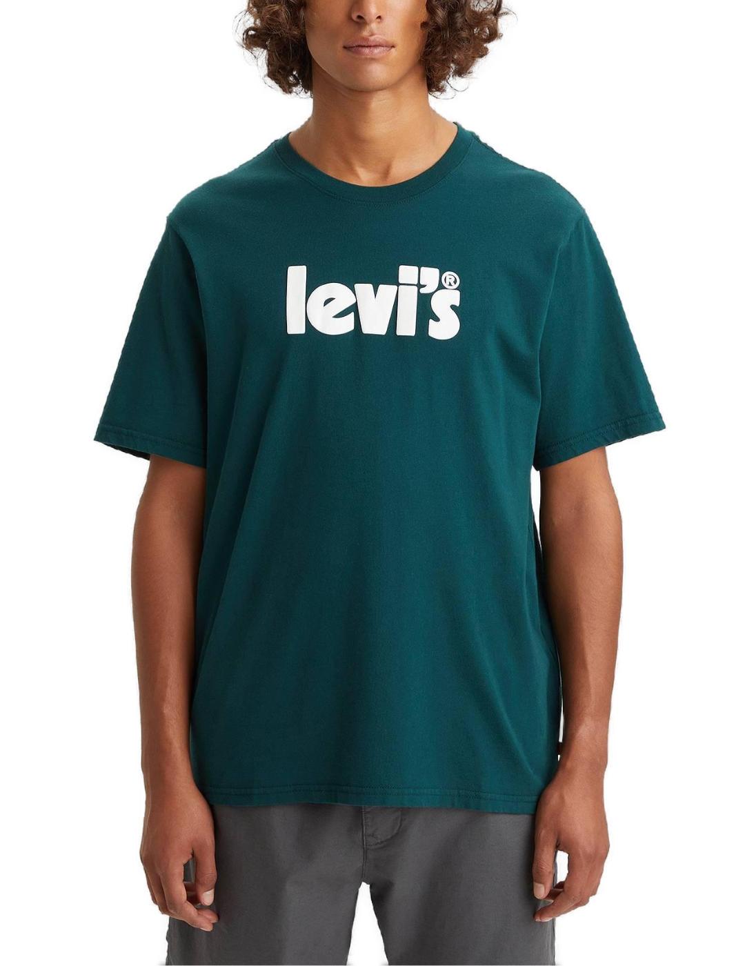 Camiseta Levis relaxed verde para hombre-b