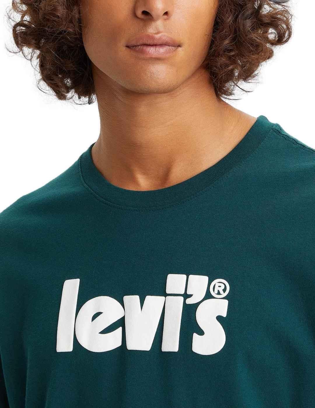 Camiseta Levis relaxed verde para hombre-b