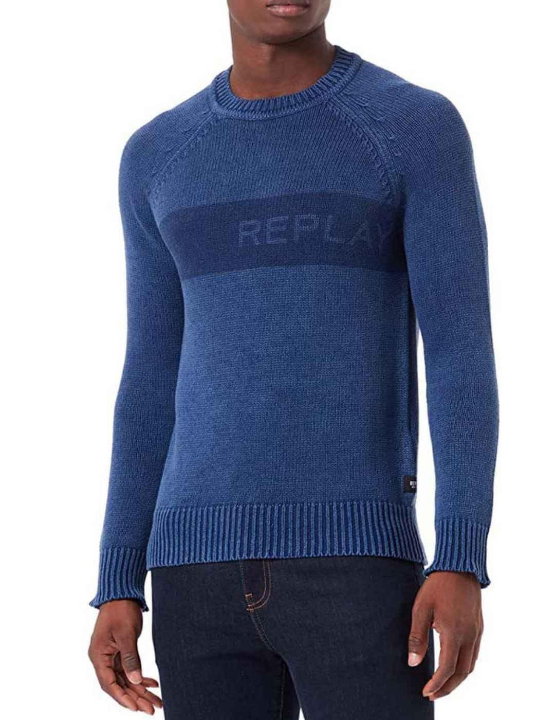 Jersey Replay marino para hombre -b