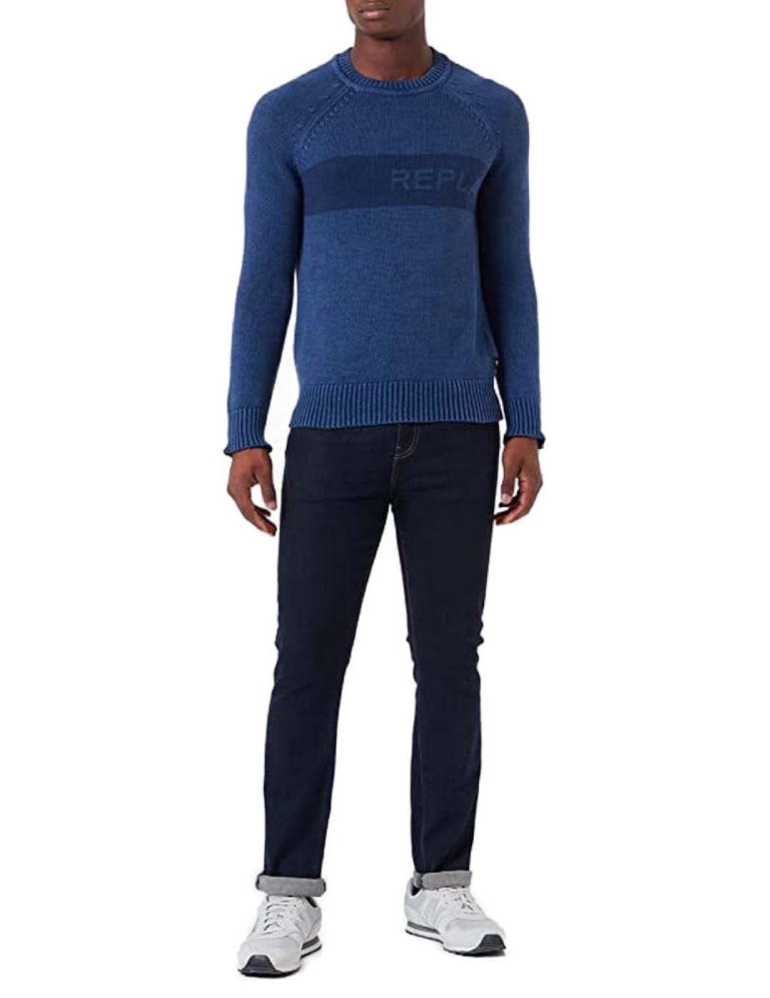 Jersey Replay marino para hombre -b