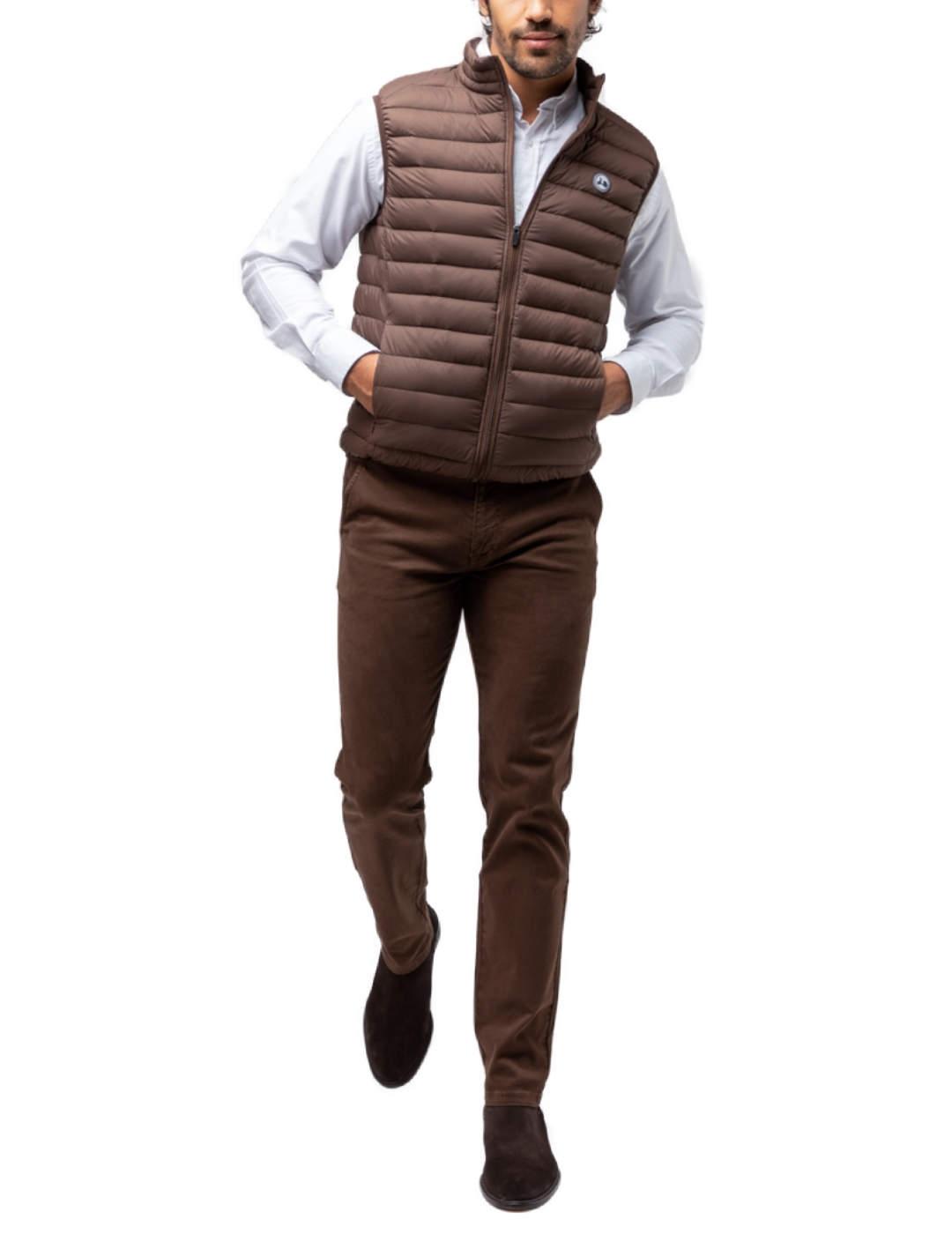 Chaleco Scotta pluma marrón para hombre -b