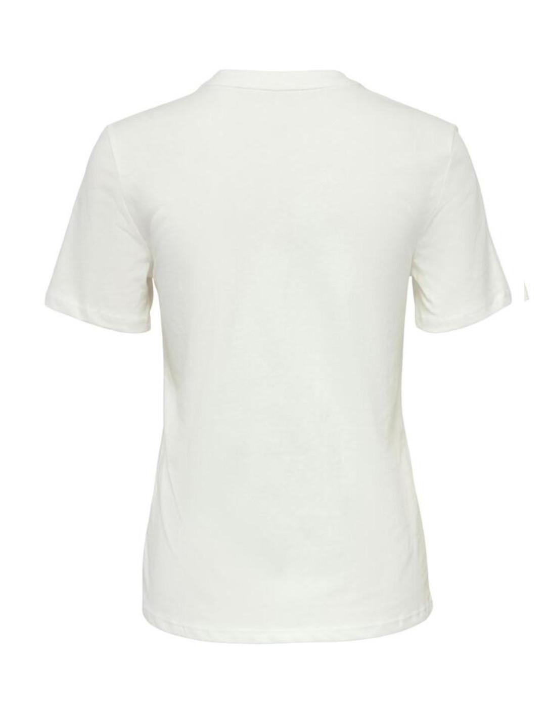 Camiseta Only Liga blanca y dorada de mujer-b
