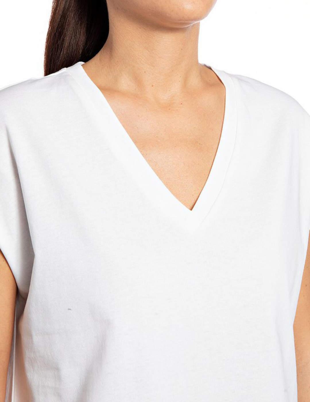 Camiseta Replay blanca  para mujer -b