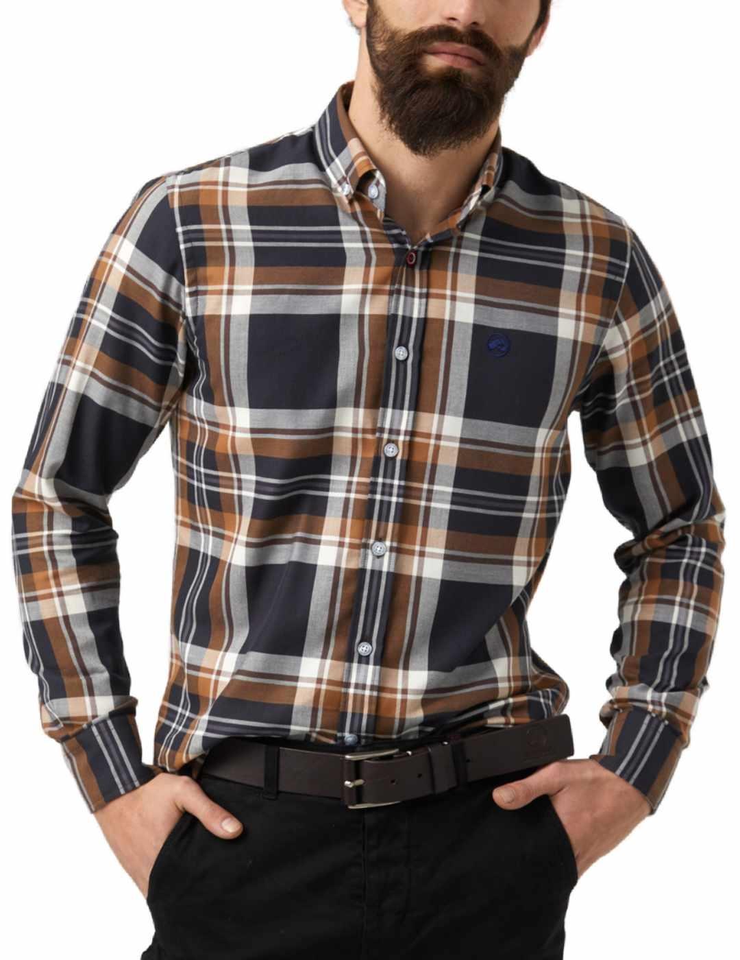 Camisa Altonadock azul marino para hombre -b