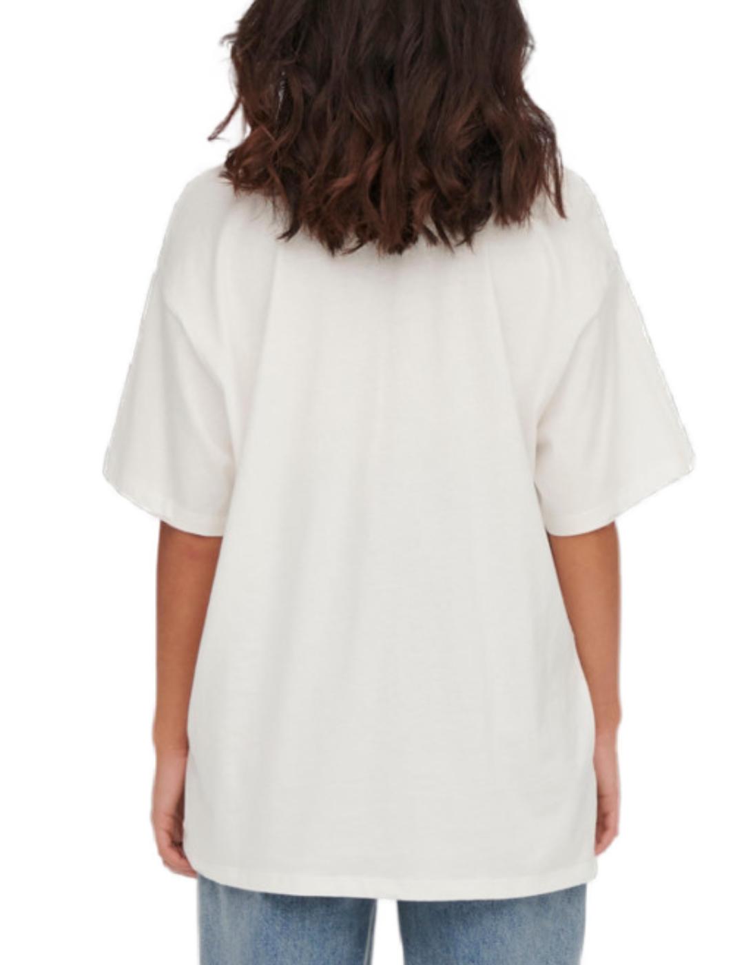 Camiseta Only Monalisa blanco para mujer -b