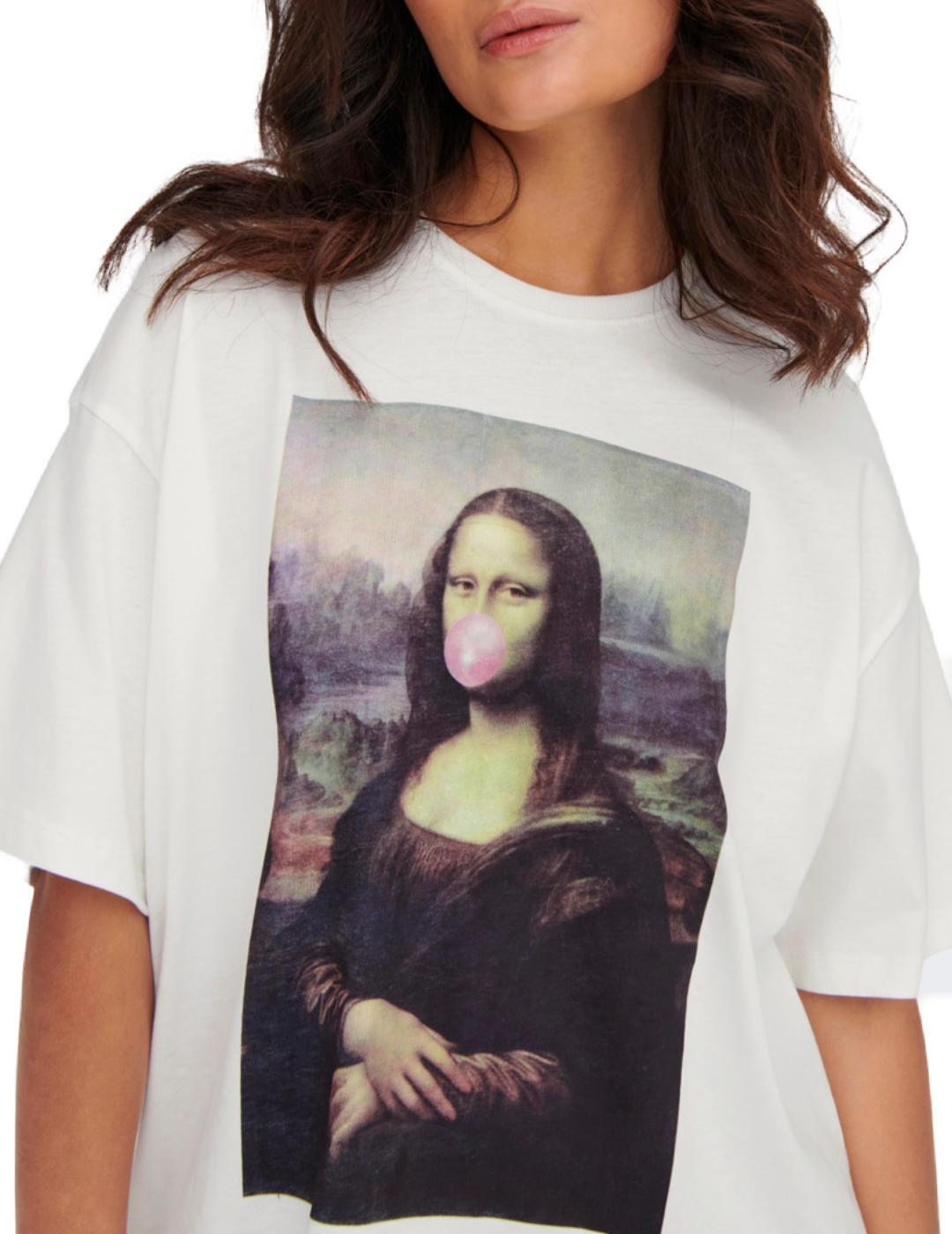 Camiseta Only Monalisa blanco para mujer -b